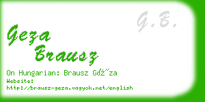 geza brausz business card